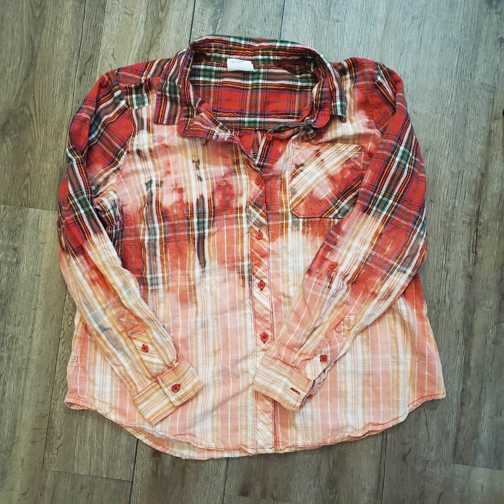 Red & Green Distressed Flannel